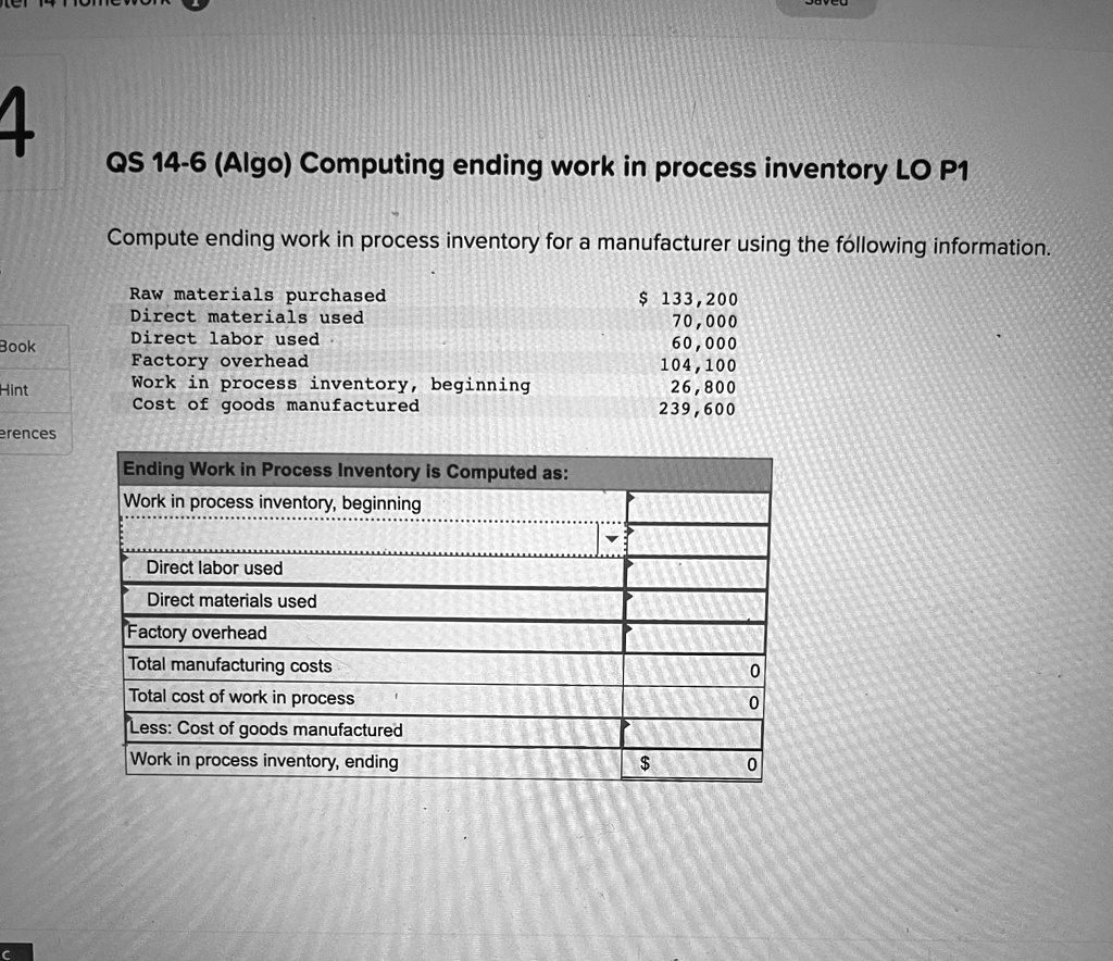 4 QS 14-6 (Algo) Computing ending work in process inventory LO P1 ...