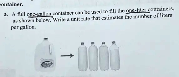 One liter outlet gallon