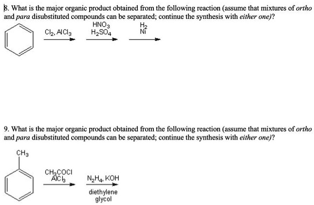 What is the major organic product obtained from the following reaction ...