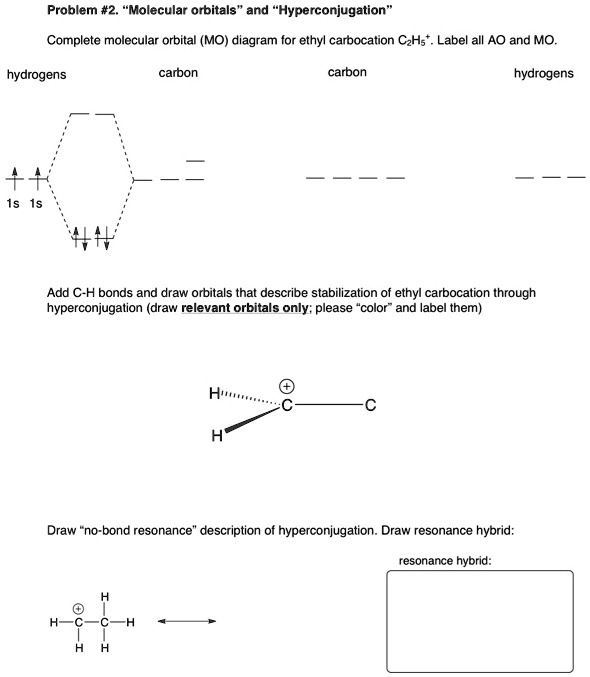 SOLVED Problem 2. Molecular orbitals and "Hyperconjugation Complete