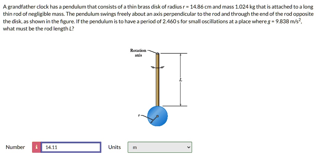 SOLVED A grandfather clock has a pendulum that consists of a thin