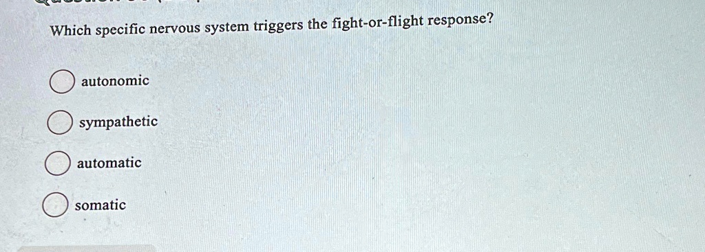 which specific nervous system triggers the fight or flight response ...