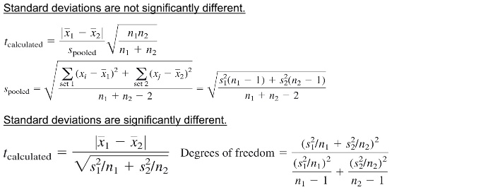 SOLVED: Standard deviations are not significantly different; Smxwled 1 ...