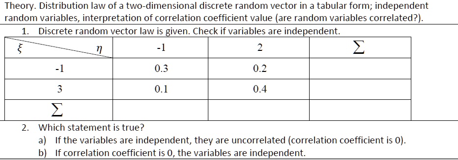 theory distribution law of a two dimensional discrete random vector in ...