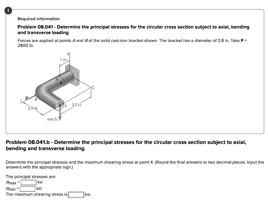 SOLVED: Required Information Problem 08.041 - Determine The Principal ...