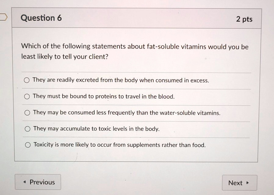 SOLVED Question 6 2 pts Which of the following statements about