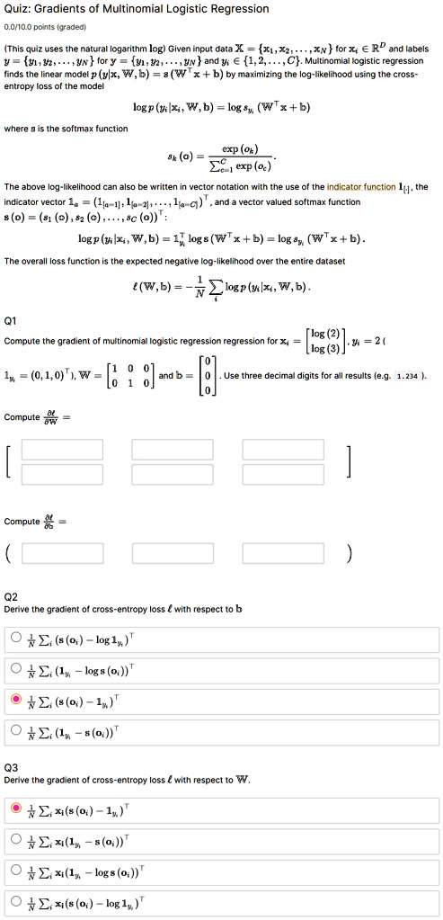 Compute The Gradient Of Multinomial Logistic Regression (derivative Of ...