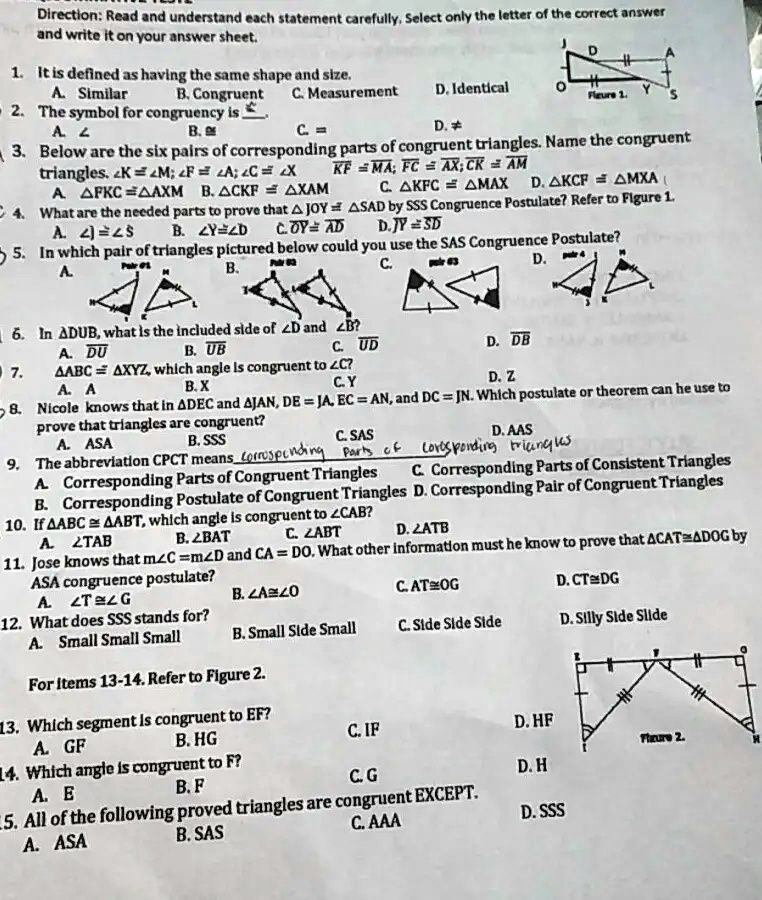 SOLVED: Dlrectlon: Read and undentand cach statement carofully, Select ...