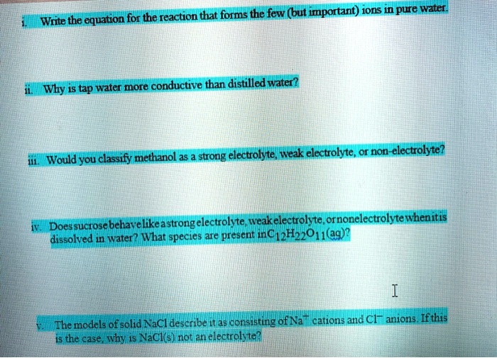 SOLVED Write the equation for the reaction that forms the few (but