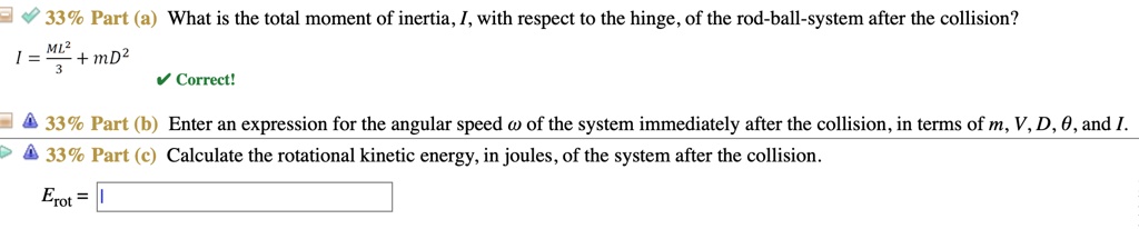 Solved: Part (a) What Is The Total Moment Of Inertia With Respect To 