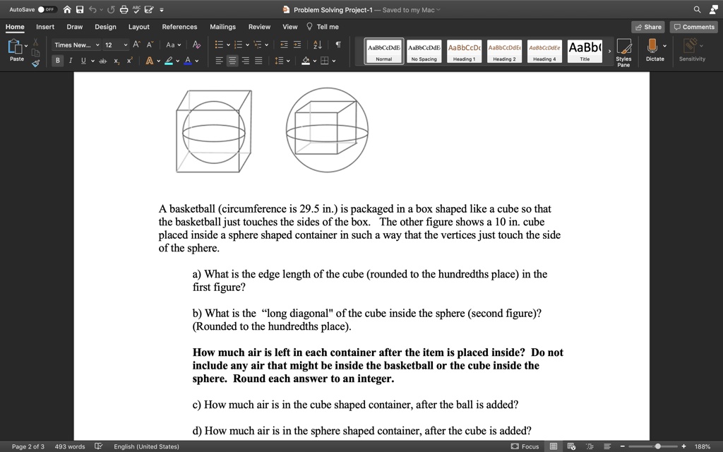 SOLVED 'A basketball (circumference is 29.5 in.) is packaged in a box