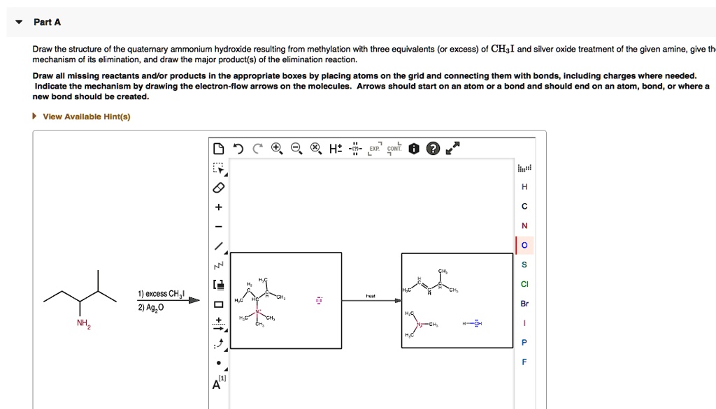 Draw the structure of the quaternary ammonium hydroxide resulting from