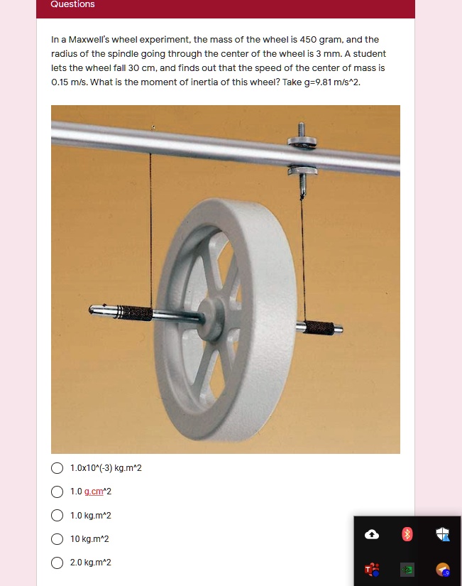 maxwell wheel experiment conclusion