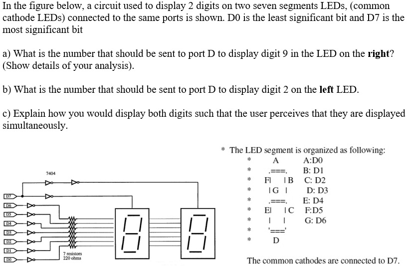 SOLVED: In the figure below, a circuit used to display 2 digits on two ...