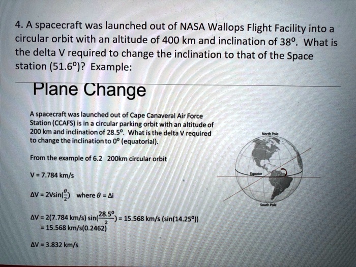 SOLVED: A spacecraft was launched out of NASA Wallops Flight Facility ...