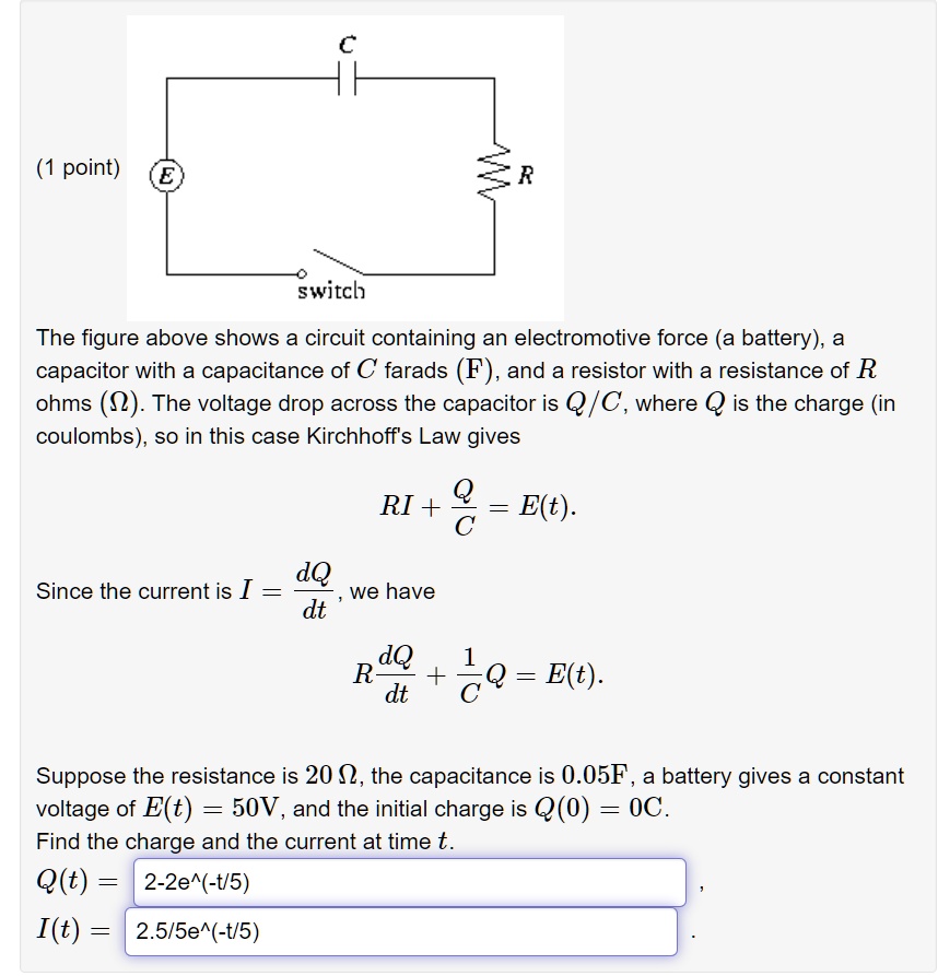 SOLVED Switch The figure above shows a circuit containing an