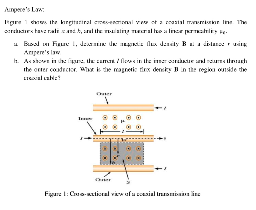 SOLVED Ampere's Law Figure 1 shows the longitudinal crosssectional