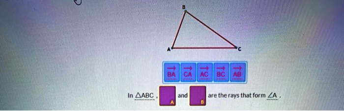 bc in aabc and are the rays that form za 42221