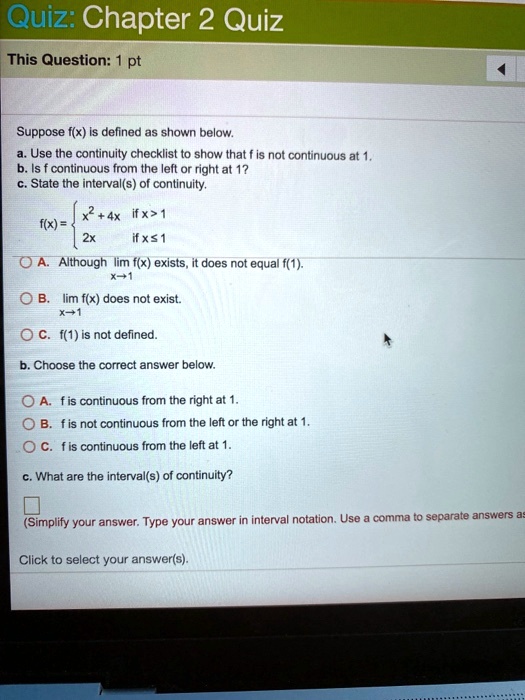 Solved Quiz Chapter 2 Quiz This Question Suppose { X Is Defined As