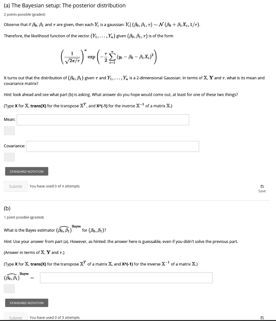 (a) The Bayesian Setup: The Posterior Distribution Points Possible ...