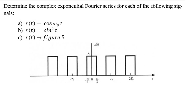 Solved Determine The Complex Exponential Fourier Series For Each Of