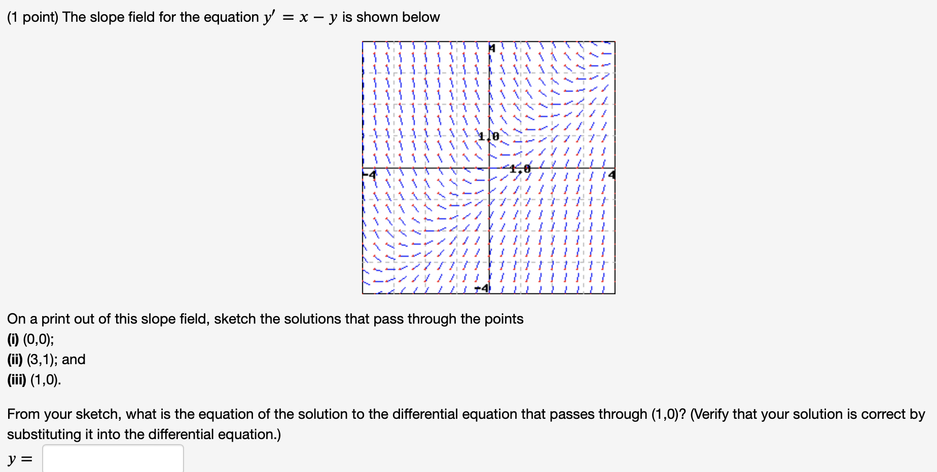 the slope field for the equation yxy y x y is shown below graph of the ...