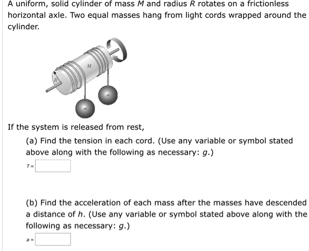 Uniform solid cylinder of mass M and radius R rotates… SolvedLib