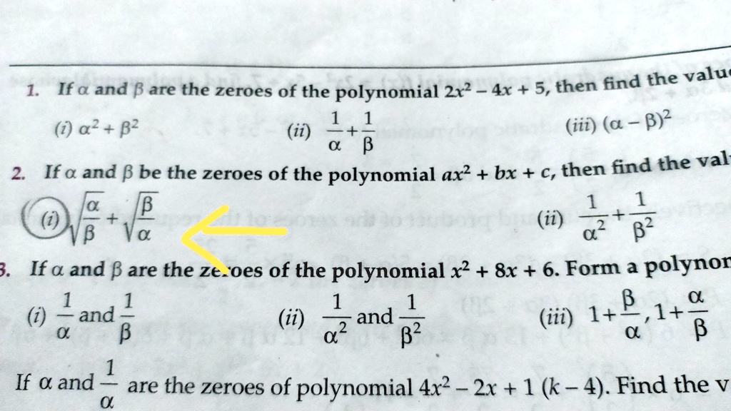 SOLVED: The Answer And Steps For Q.2 (i) Find The Value 1. If A And B ...