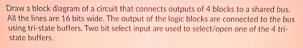 draw a block diagram of a circuit that connects outputs of 4 blocks to ...