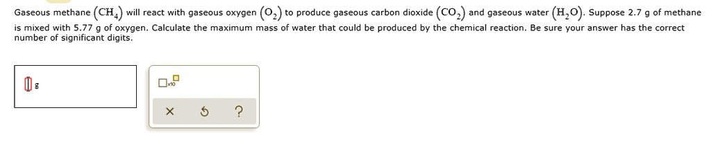 SOLVED:Gaseous methane (CH4) will react with gaseous oxygen (02) to ...