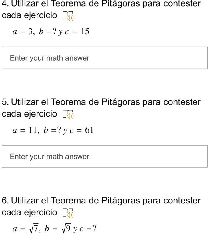 SOLVED: Teorema De Pitágoras 4. Utilizar El Teorema De Pitagoras Para ...