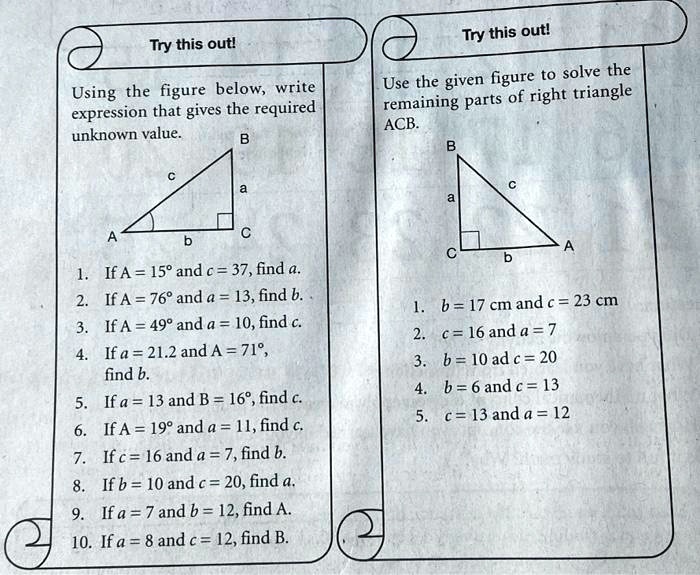 SOLVED: Try This Out! Use The Given Figure To Solve The Remaining Parts ...