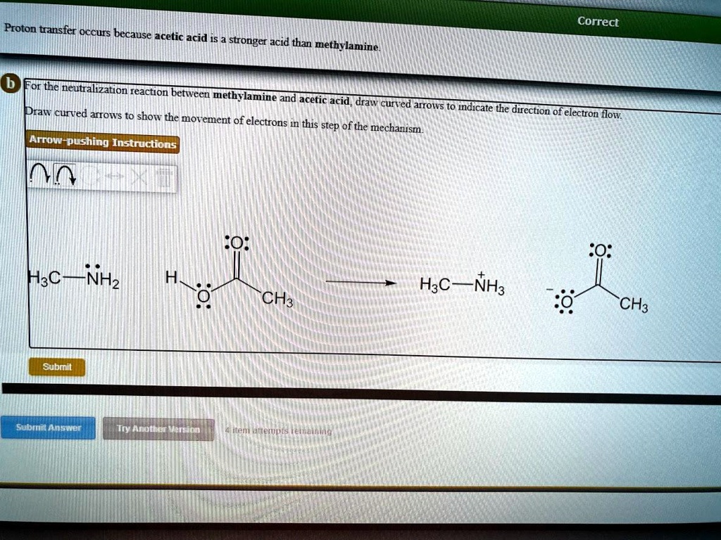 SOLVED 'For the neutralization reaction between methylamine and acetic