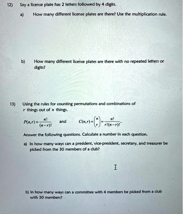 SOLVED Say license plate has 2 letters followed by digits. How many