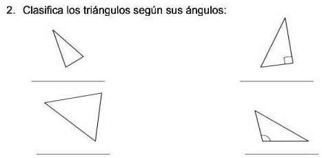 SOLVED: Clasifica los triangulos segun sun angulos Clasifica los ...