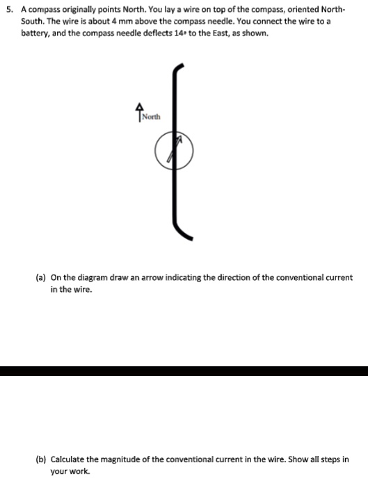 SOLVED Compass originally points North You lay a wire on top of the