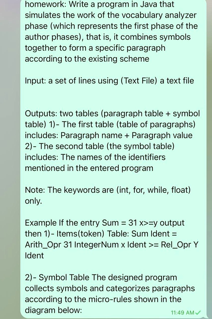 SOLVED: Homework: Write a program in Java that simulates the work of ...