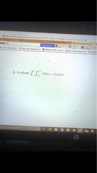 2. Evaluate ∫-1^2∫-2y^2y^2 10(2x - 3y)dxdy