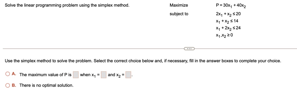 Solve the linear programming problem using the simplex method. Maximize ...