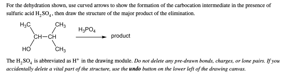 SOLVED: For the dehydration shown, use curved arrows to show the ...