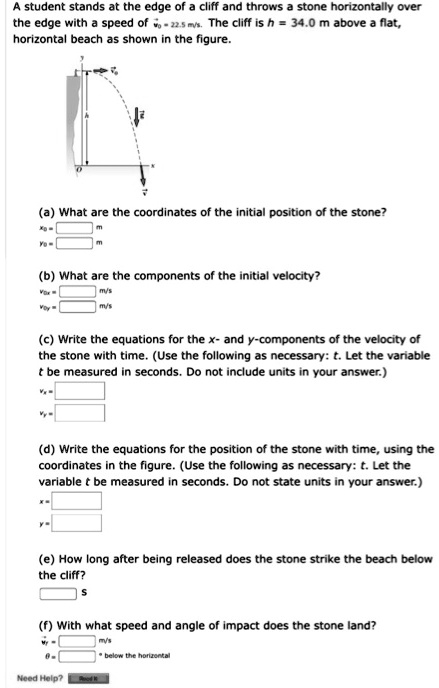 Student stands at the edge of cliff and throws stone … - SolvedLib