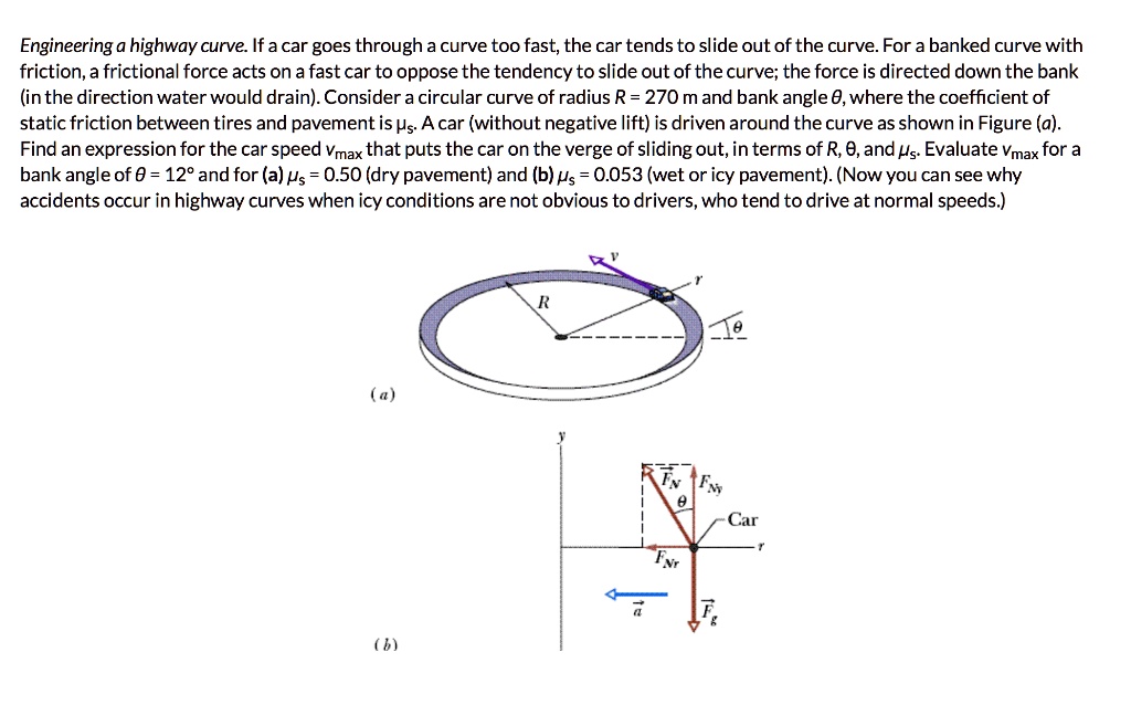 SOLVED Engineering a highway curve Ifacar goes through a curve too