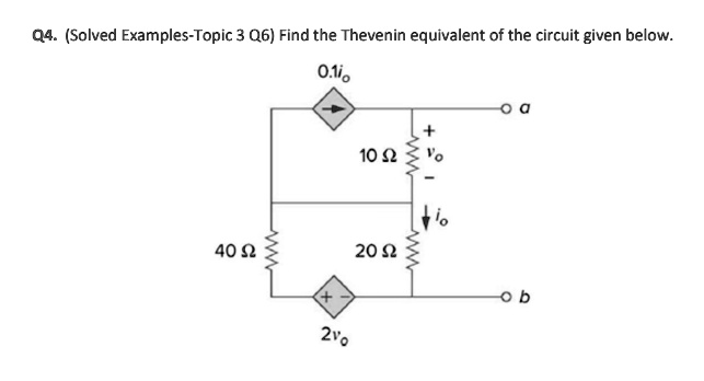 SOLVED: Q4. (Solved Examples-Topic 3 Q6) Find the Thevenin equivalent ...