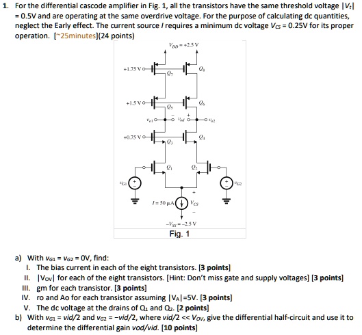 1. For the differential cascode amplifier in Fig. 1, all the...