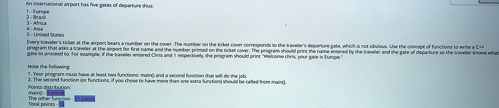 an international airport has five gates of departure thus 1 europe 2 brazil 3 africa 4 asia 5 united states every travelers ticket at the airport bears a number on the cover the number on th 51337