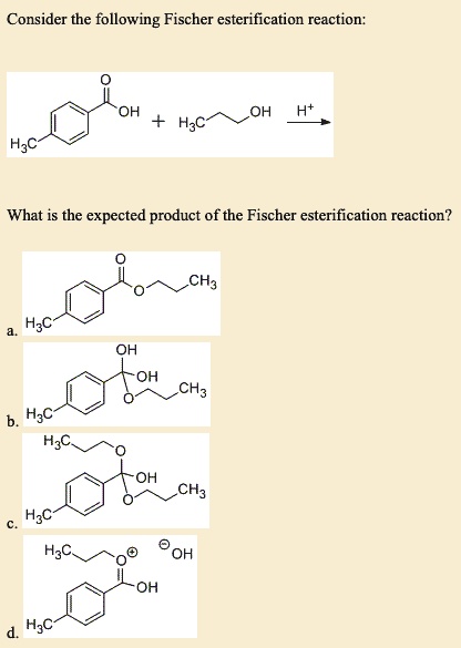 Solved Consider The Following Fischer Esterification Reaction Oh Oh Hac What Is The Expected 2118