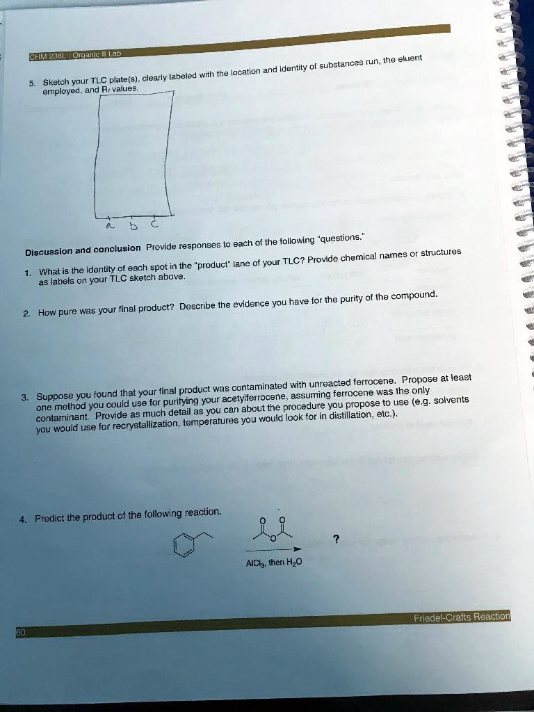 chme32l omqanic run ihe eluent lacation and identity of substances ...