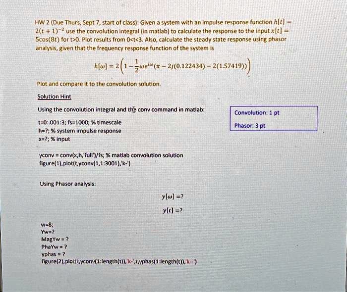 SOLVED: Texts: Solve in MATLAB, please, and use the hint given. HW2 Due ...