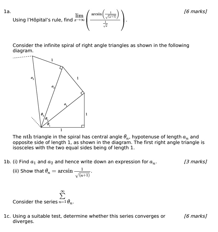 la lim using ihopitals rule find ts00 6 marks arcsin consider the ...