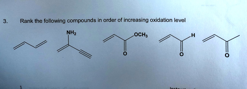 SOLVED: Rank the following compounds in order of increasing oxidation